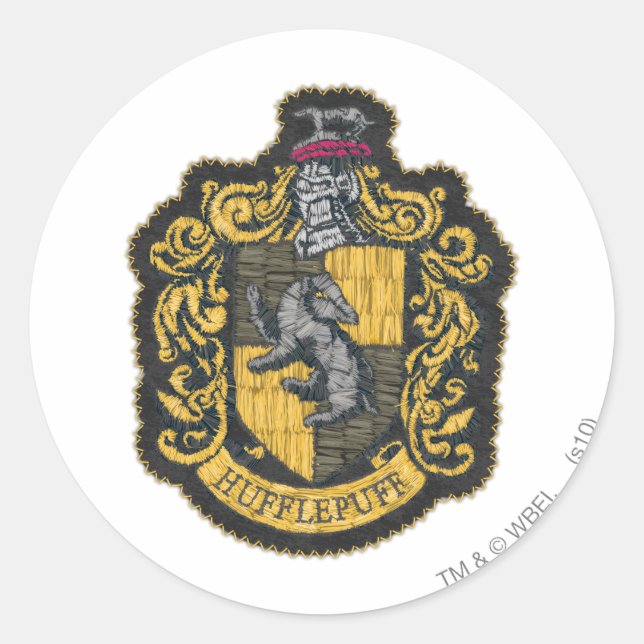 Sticker Rond Harry Potter | Patch de crête de Hufflepuff (Devant)