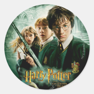 Sticker Rond Harry Potter Ron Hermione Dobby photo de