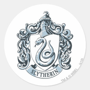 Sticker Rond Harry Potter   Slytherin Crest - Bleu glacé