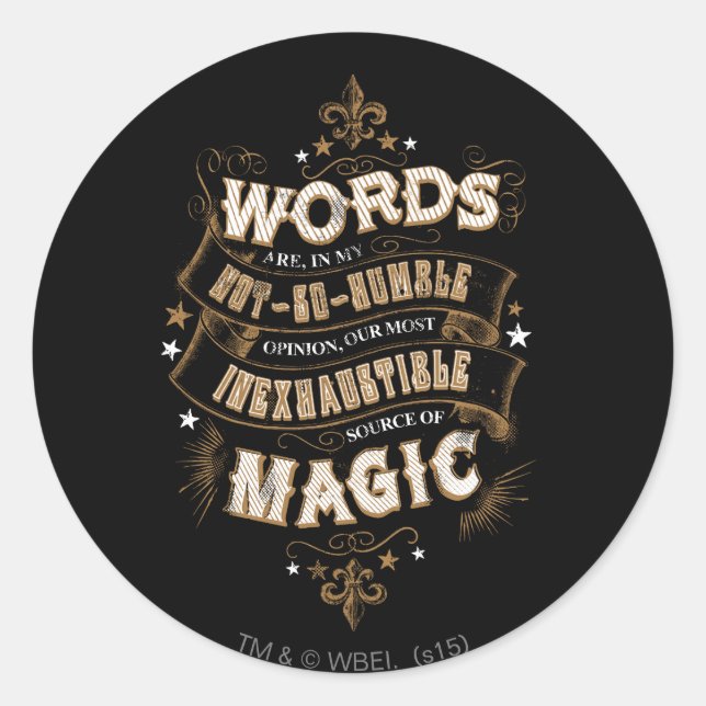 Sticker Rond Harry Potter Spell| Les mots sont nos plus inexhau (Devant)