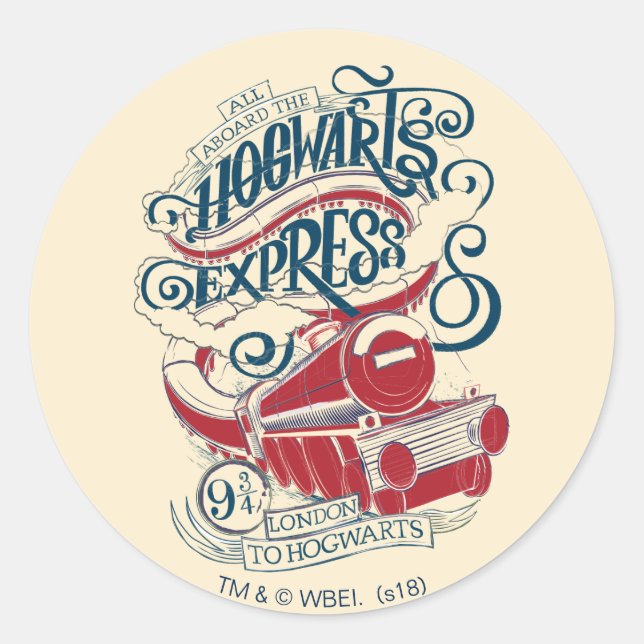 Sticker Rond Harry Potter | Typographie Express Hogwarts (Devant)