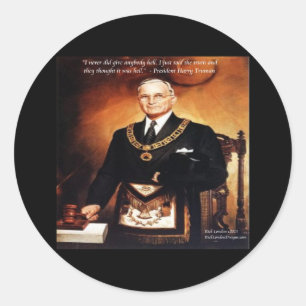 Sticker Rond Harry Truman "n'a pas donné de citation 'Em Hell'
