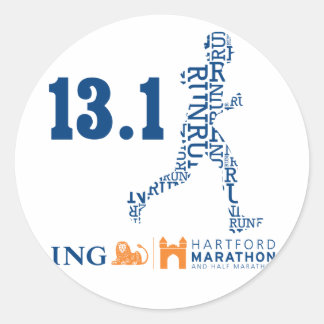 Sticker Rond Hartford Half-Marathon : 13.1