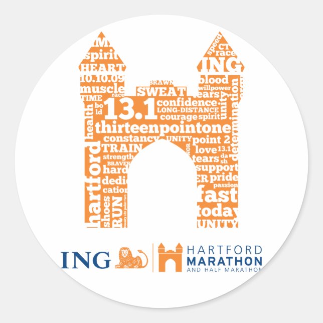 Sticker Rond Hartford Half-Marathon : Arch (Devant)