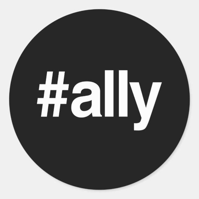 STICKER ROND HASHTAG ALLY (Devant)
