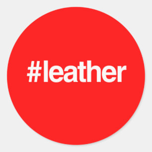 STICKER ROND HASHTAG CUIR