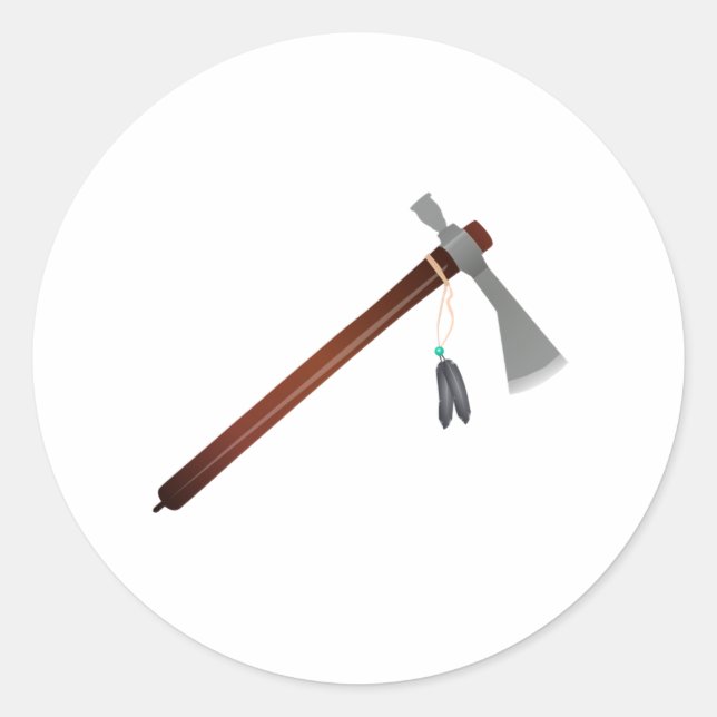 Sticker Rond Hatchet indien Tomahawk (Devant)