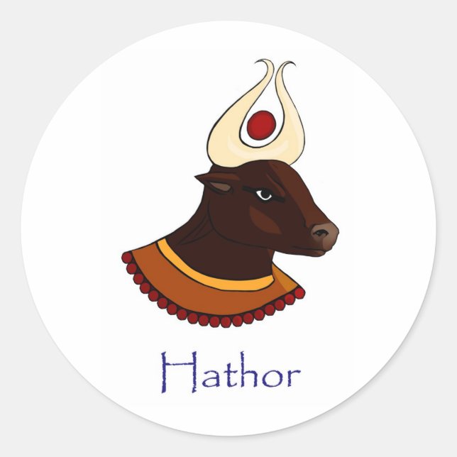 Sticker Rond Hathor - Ancienne déesse égyptienne (Devant)