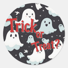 Sticker Rond Hauned House Trick Treat Halloween