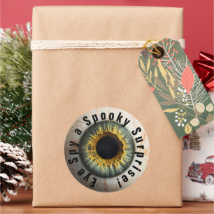 Sticker Rond 👁️ Haunted Halloween Eye espion éffrayant ...