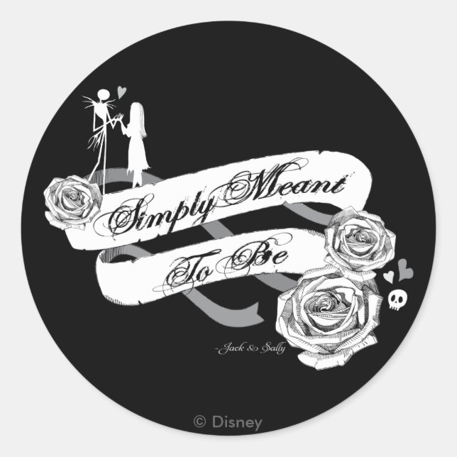 Sticker Rond Hauntingly Jack & Sally "Simplement signifié pour  (Devant)