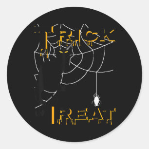 Sticker Rond Haut de chat noir Halloween pour traiter ou trompe