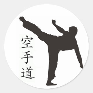 Sticker Rond Haut Kick/Karate Kanji