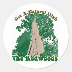 Sticker Rond Haut naturel de Redwood