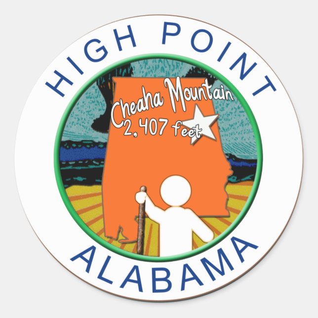 STICKER ROND HAUT POINT ALABAMA CHEAHA MT. (Devant)