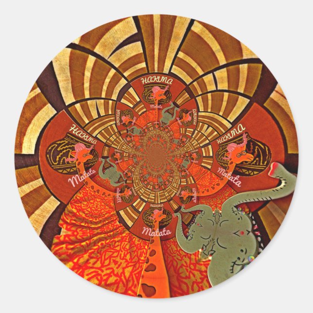 Sticker Rond Hauteurs de Whimsical : Belle girafe drôle Africai (Devant)