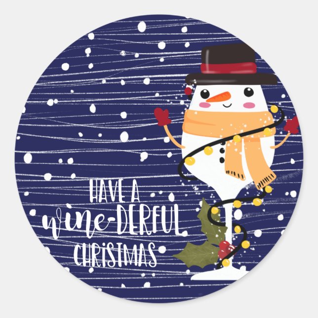 Sticker Rond have a wonderful christmas wine-derful (Devant)