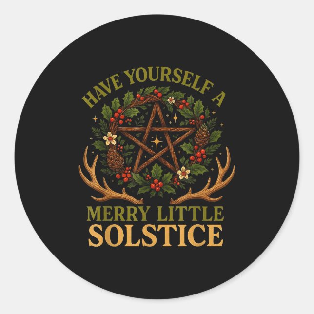 Sticker Rond Have Yourself A Merry Little Solstice Witchcore  (Devant)