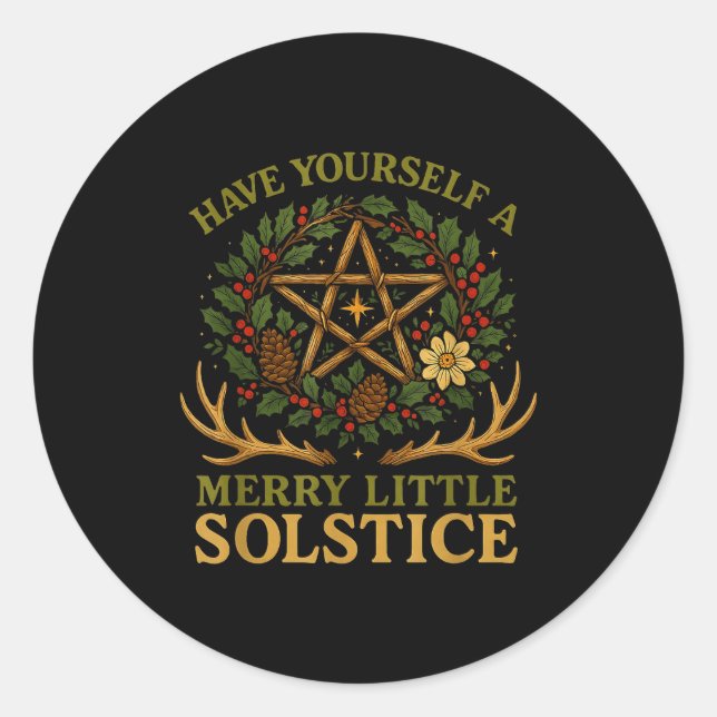 Sticker Rond Have Yourself A Merry Little Solstice Witchcore  (Devant)