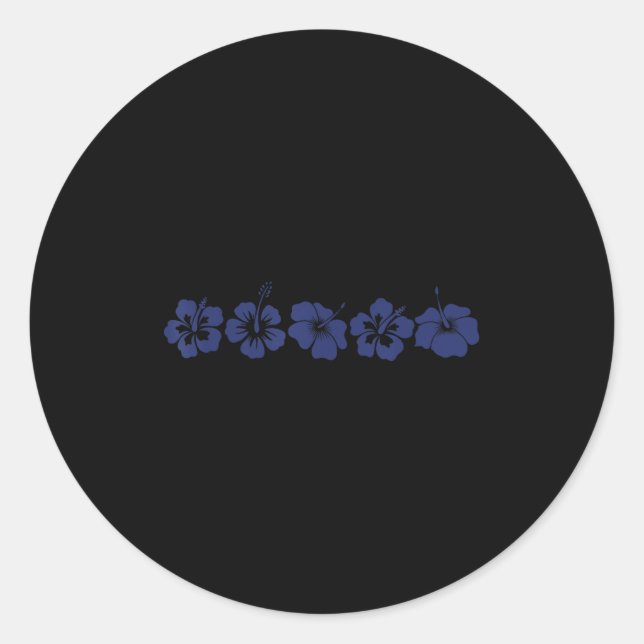 Sticker Rond Hawaii Aloha Hibiscus Fleur Hawaii Surfer Vinta (Devant)