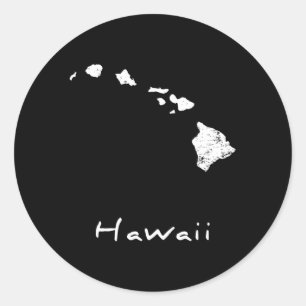 Sticker Rond Hawaii Island Chain Hawaii Hawaii Hawaii Carte Haw