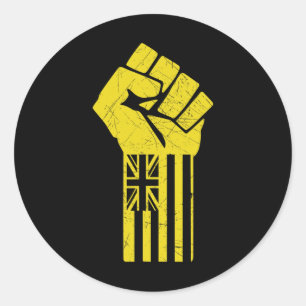 Sticker Rond Hawaii Résiste D'Abord À Défendre Kanaka Maoli Kea