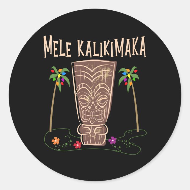 Sticker Rond Hawaii Tiki (Devant)