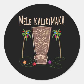 Sticker Rond Hawaii Tiki