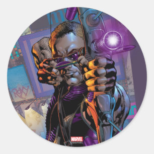 Sticker Rond Hawkeye en joue