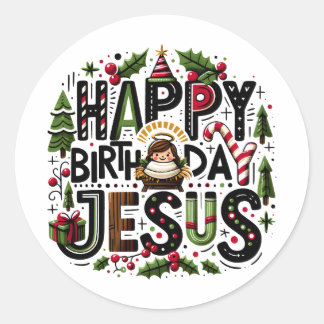 Sticker Rond HBD Jésus