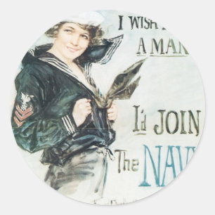 Sticker Rond Hé ! ! J'aimerais être un homme