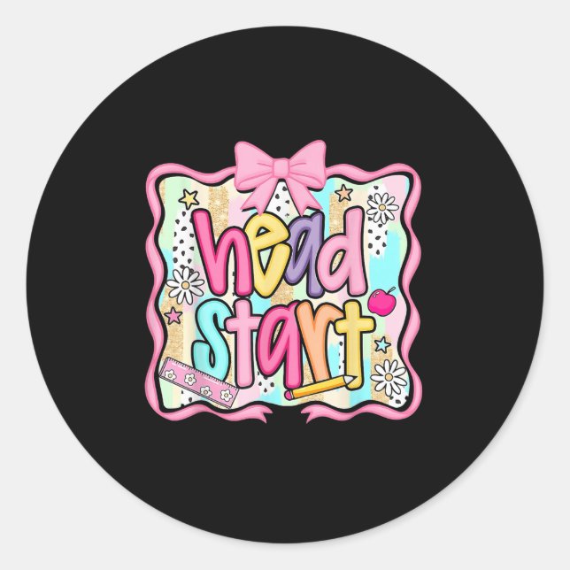 Sticker Rond Head Start Team Homeschots Teacher Headstart Back (Devant)