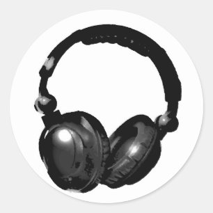 Sticker Rond Headphone