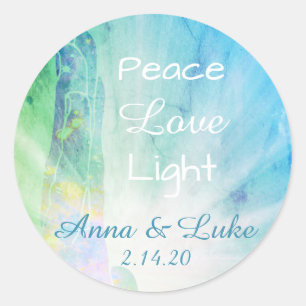 Sticker Rond *~* Healing Energy Hand - Peace Love Light