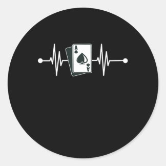 Sticker Rond Hearbeat Ace Spades Cartes Casino Joueur Poker Gam