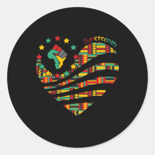 Sticker Rond Heart Black History Afro American African Freedom