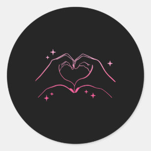 Sticker Rond Heart Hands Taylor Prénom Girl Vintage les années 