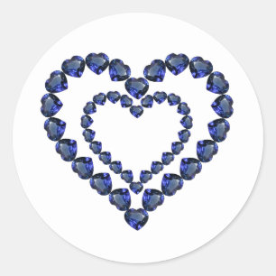 Sticker Rond Heart Sapphire Gemstone