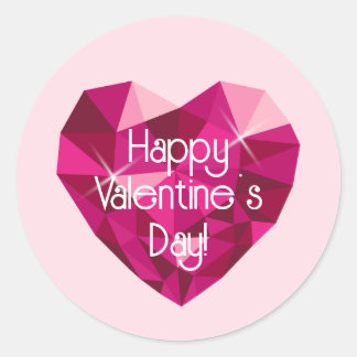 Sticker Rond Heart Shaped Diamond Valentine's Day