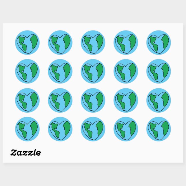 Sticker Rond Heart World écofriendly Icon Happy Earth Clipart (Feuille)