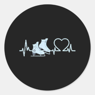 Sticker Rond Heartbeat Figure Patinage Danse Sport Patinage sur