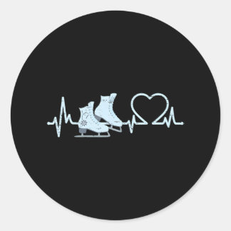 Sticker Rond Heartbeat Figure Patinage Danse Sport Patinage sur