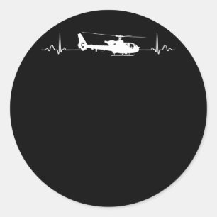 Sticker Rond Heartbeat pour pilotes et aviateurs