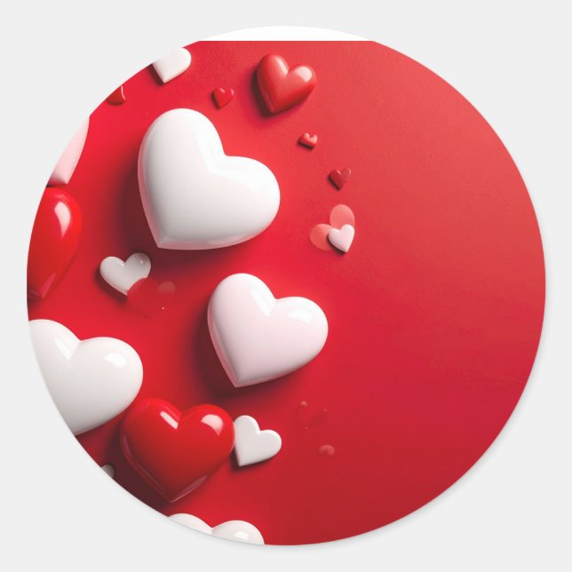 Sticker Rond hearts (Devant)