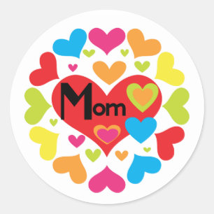 Sticker Rond Hearts Galore Maman T-shirts et cadeaux