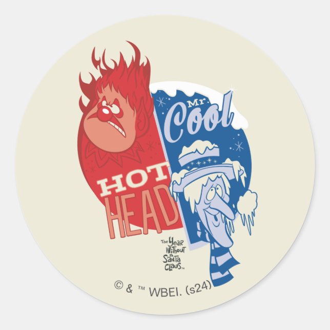 Sticker Rond Heat Miser Hot Head & Snow Miser M. Cool (Devant)