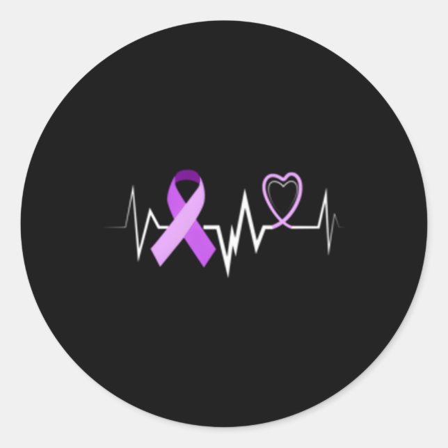 Sticker Rond Hebeat Alzheimer Ribbon Alzheimer Disease Awards (Devant)