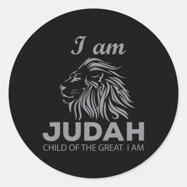 Sticker Rond Hébreu Israélite Je Suis Juda Lion Enfant (Devant)