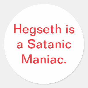 Sticker Rond Hegseth Satanique Antichrist Hankamer Artjunkhaus