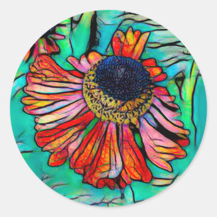 Sticker Rond Helenium fringy avec look en verre tendu